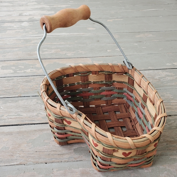 Wicker Basket 4"x6" Vintage Rattan Boho Raffia Straw Small Handle Cottagecore - Picture 5 of 12